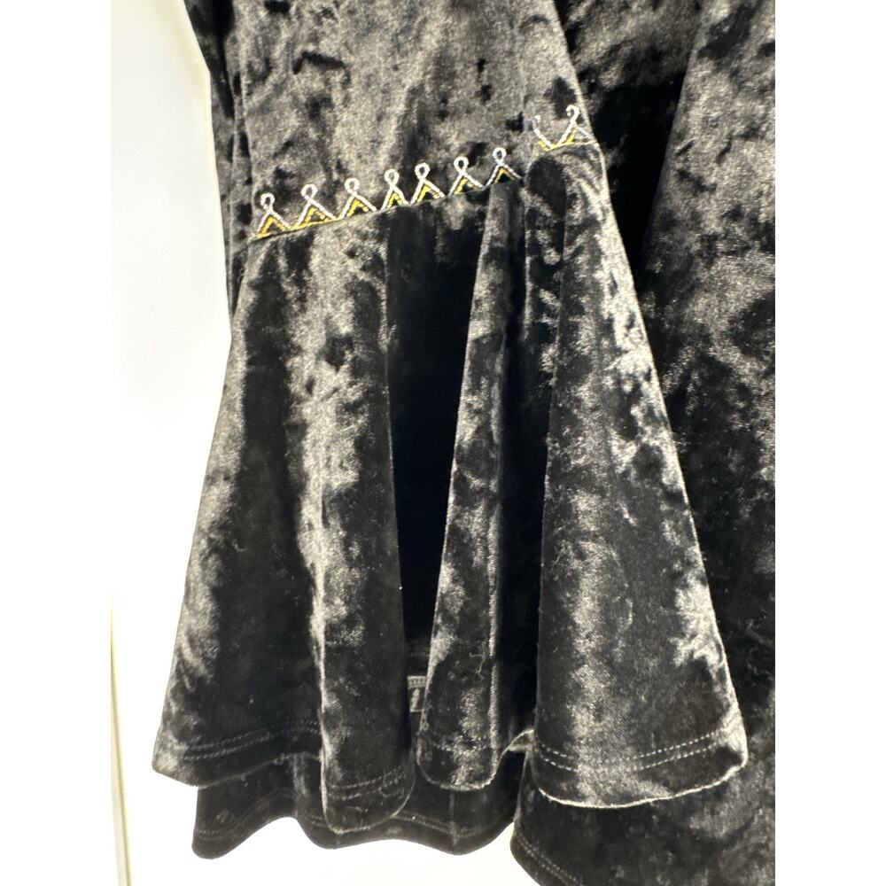 ADIVA Womens Crushed Velvet Boho Top XL Black - Picture 3 of 6